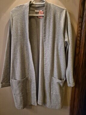 Signature Reitmans Heather Gray Open Cardigan